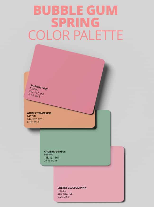 Bubble Gum Spring Color Palette